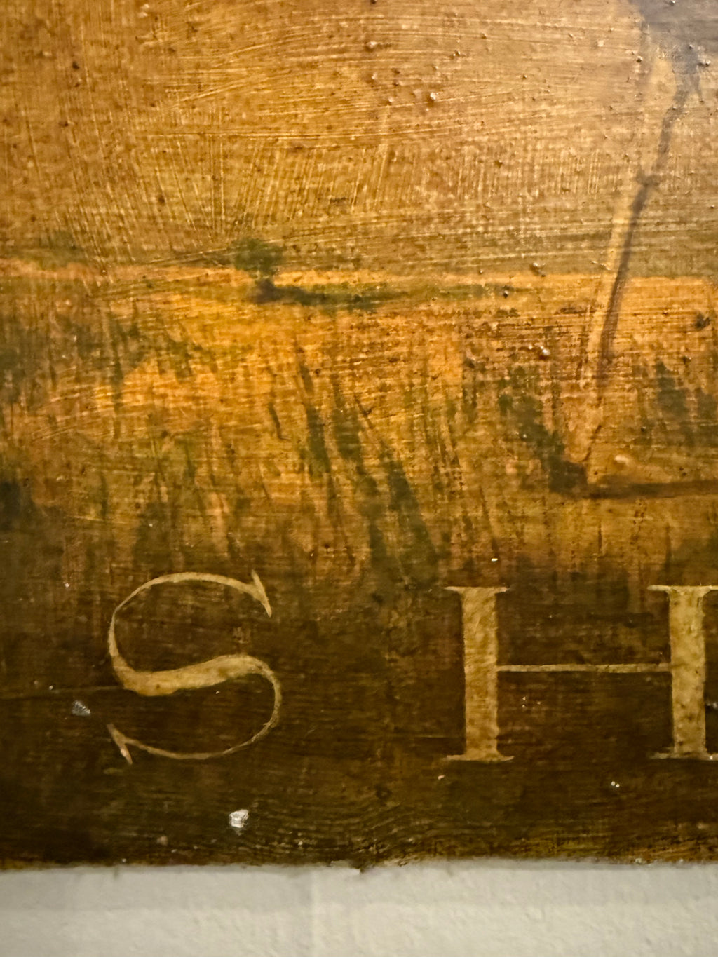 Sheep: naive oil on canvas painting