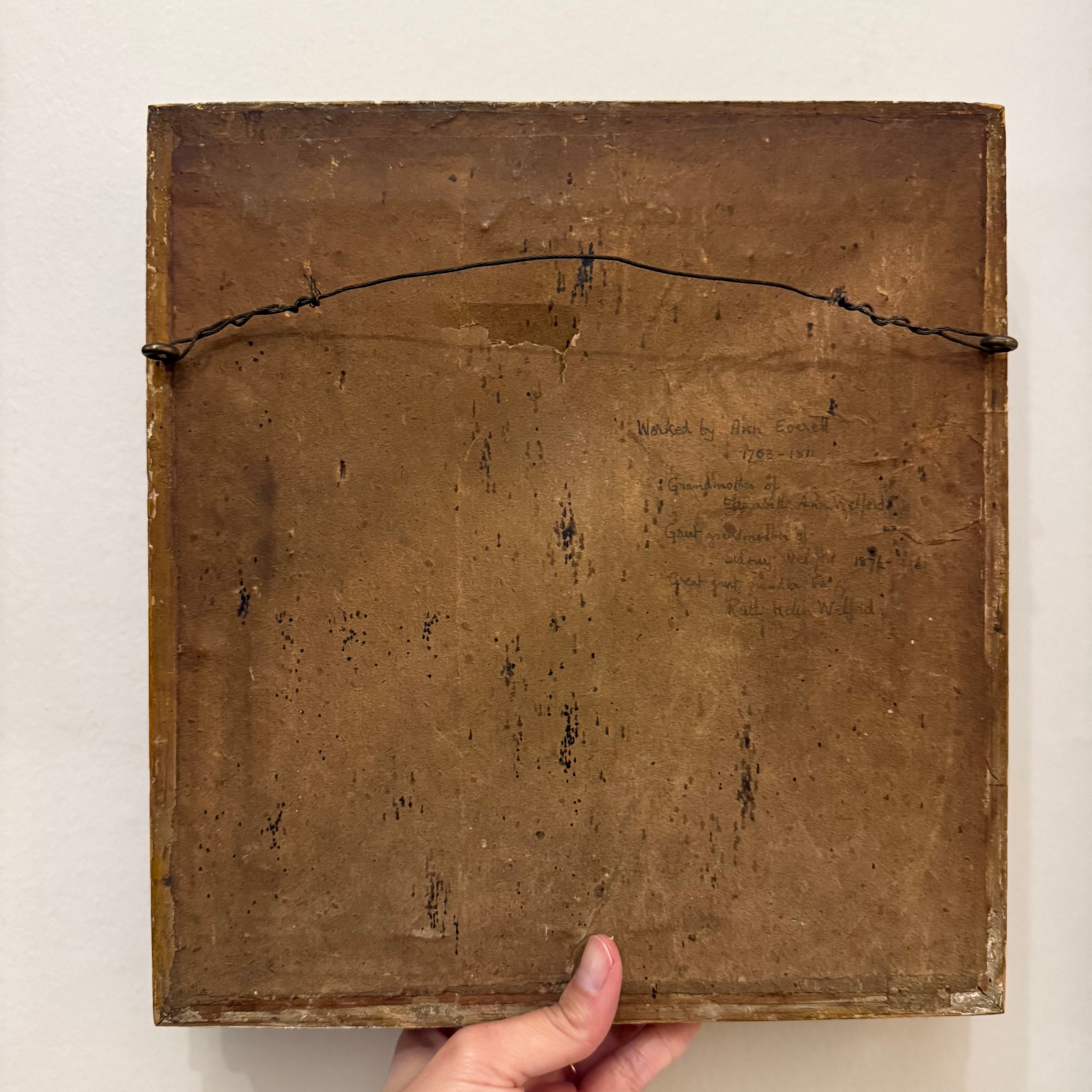 Late Georgian silkwork in original frame