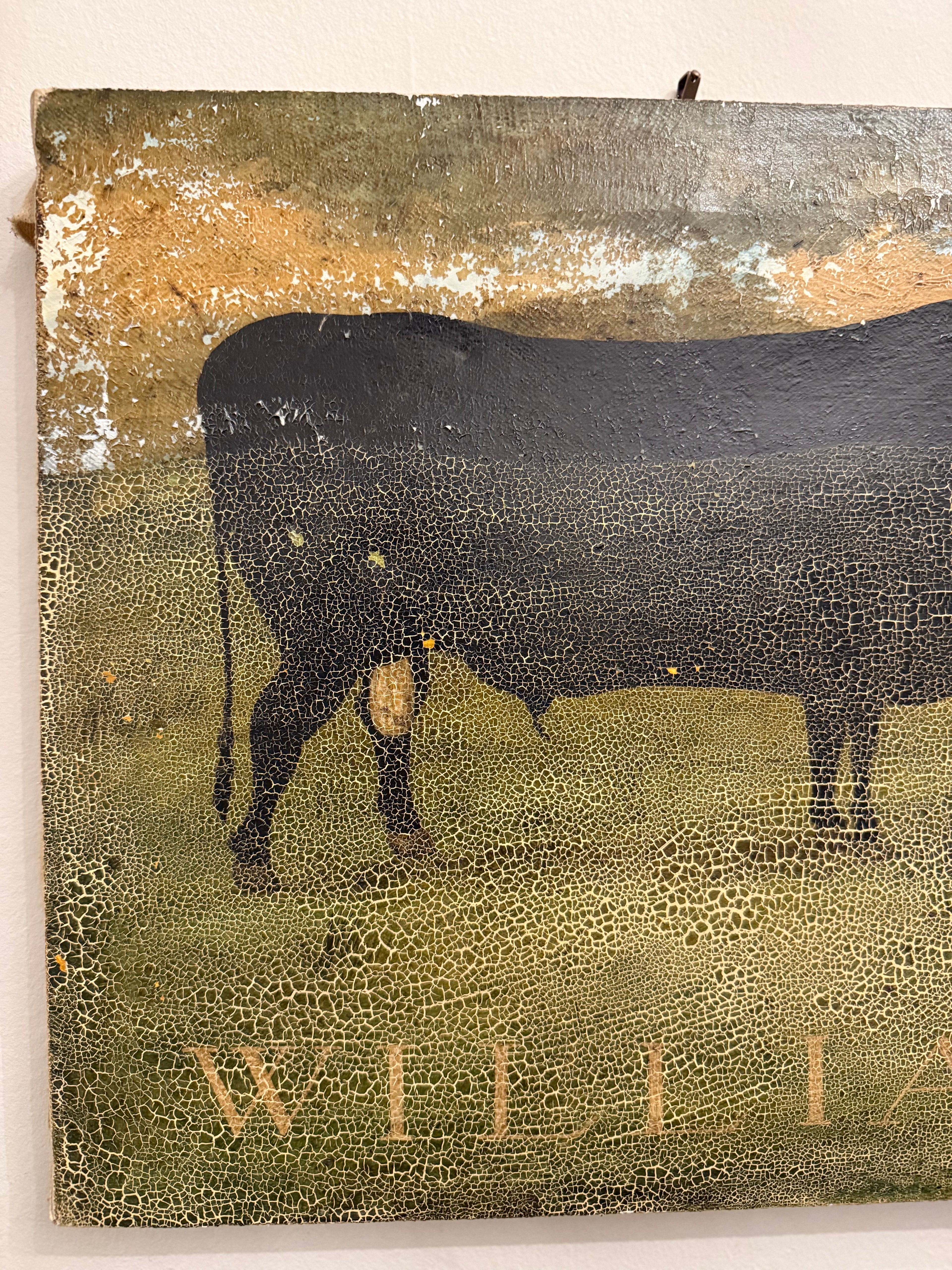 William: vintage naive cow portrait