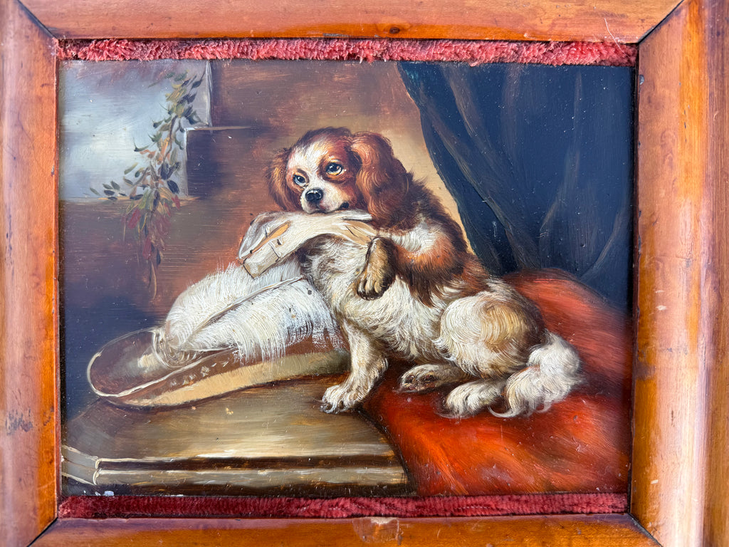 Victorian oil on panel painting of Cavalier Spaniel