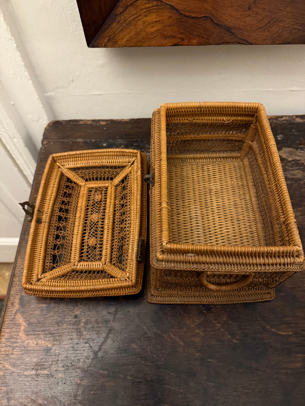 Antique fine woven bird basket