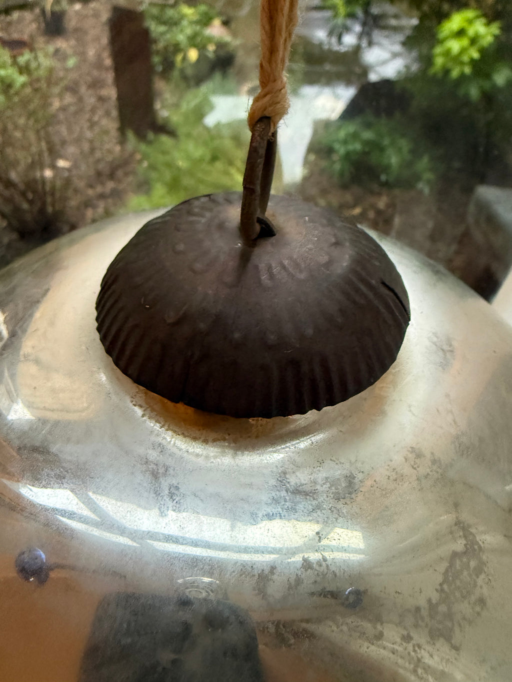 Large antique oblong mercury glass witches ball