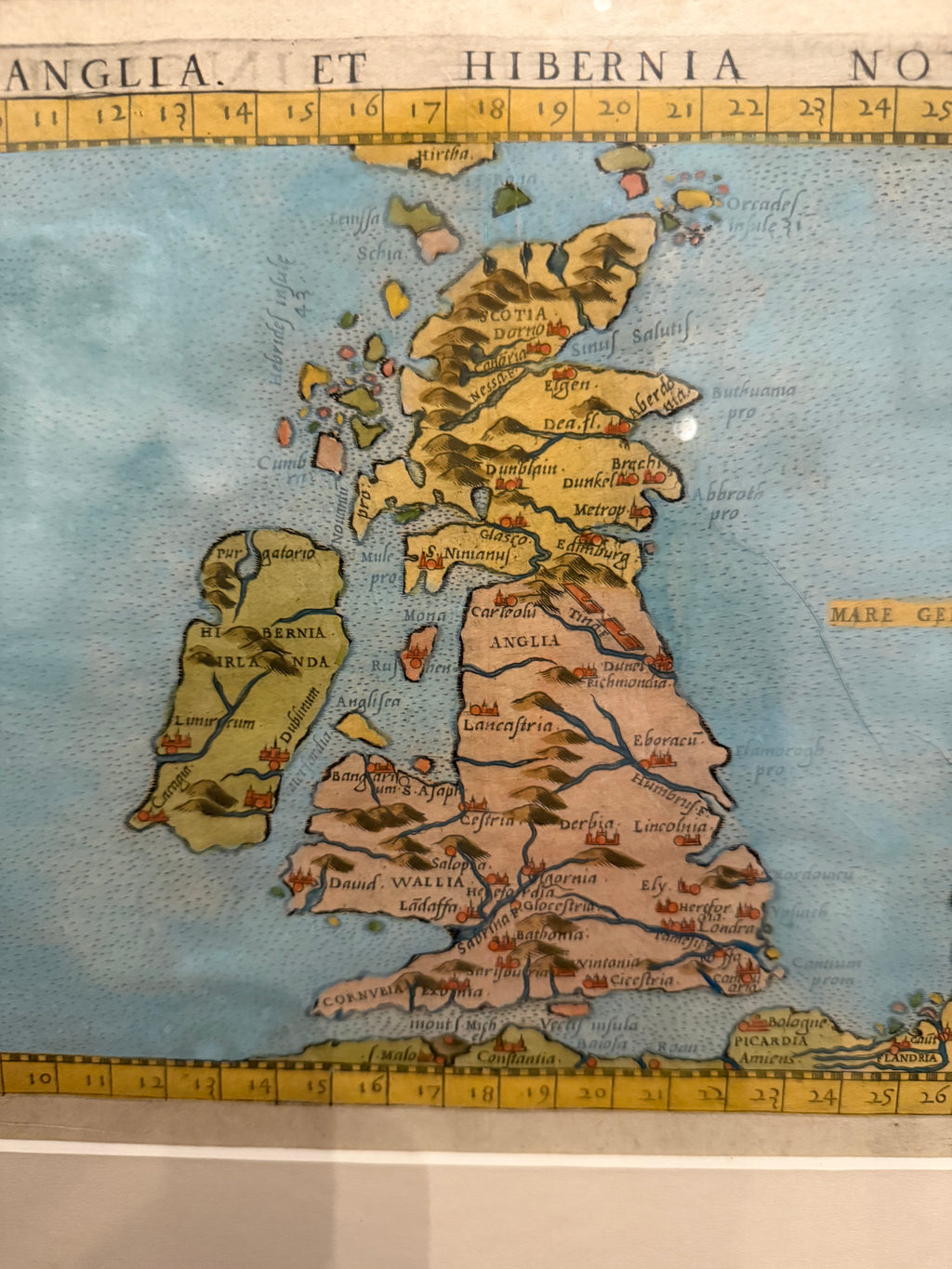 Pair of circa 1561 Ruscelli Maps, including Anglia Et Hiberna Nova and Tabula Europe
