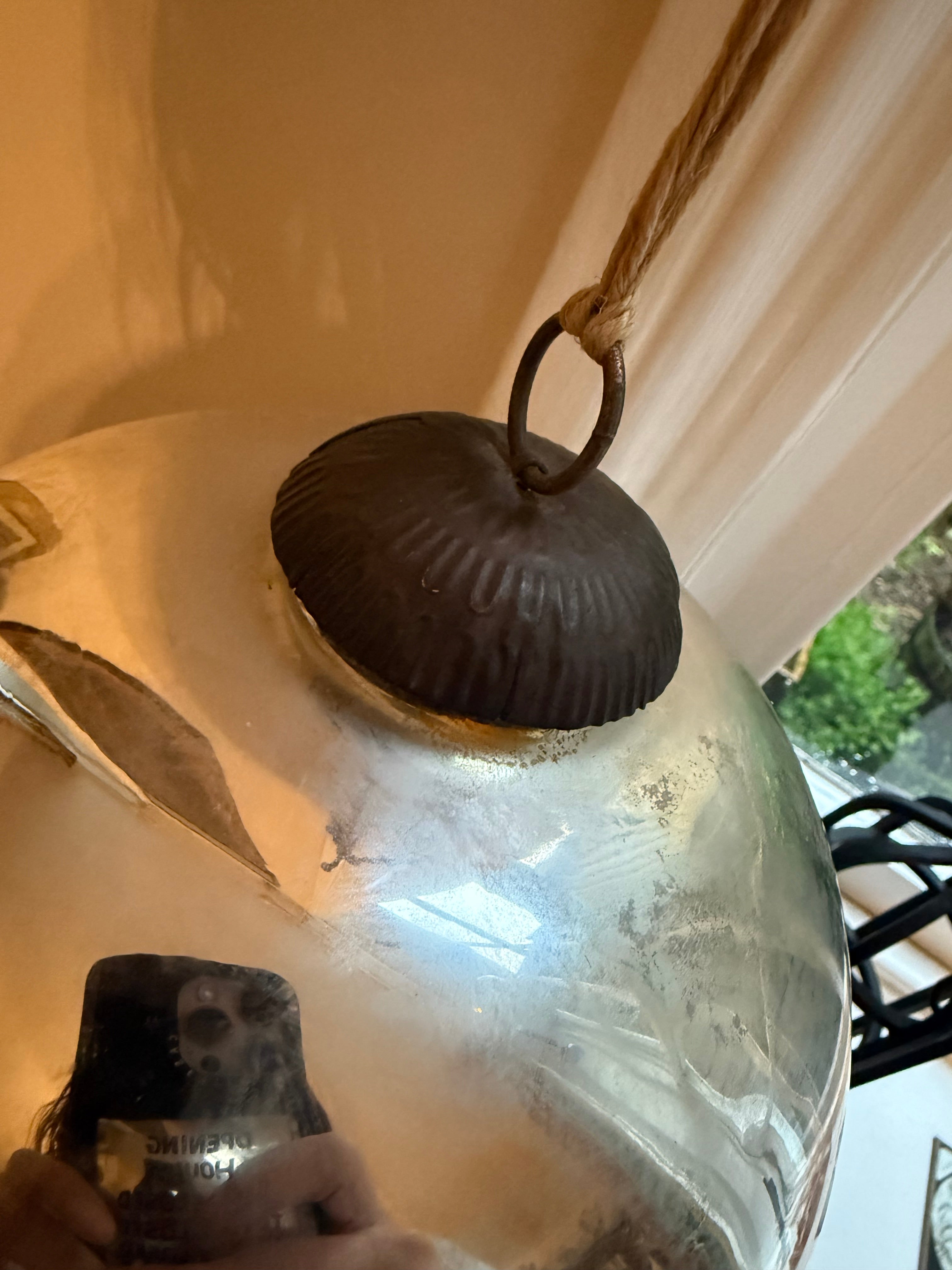 Large antique oblong mercury glass witches ball