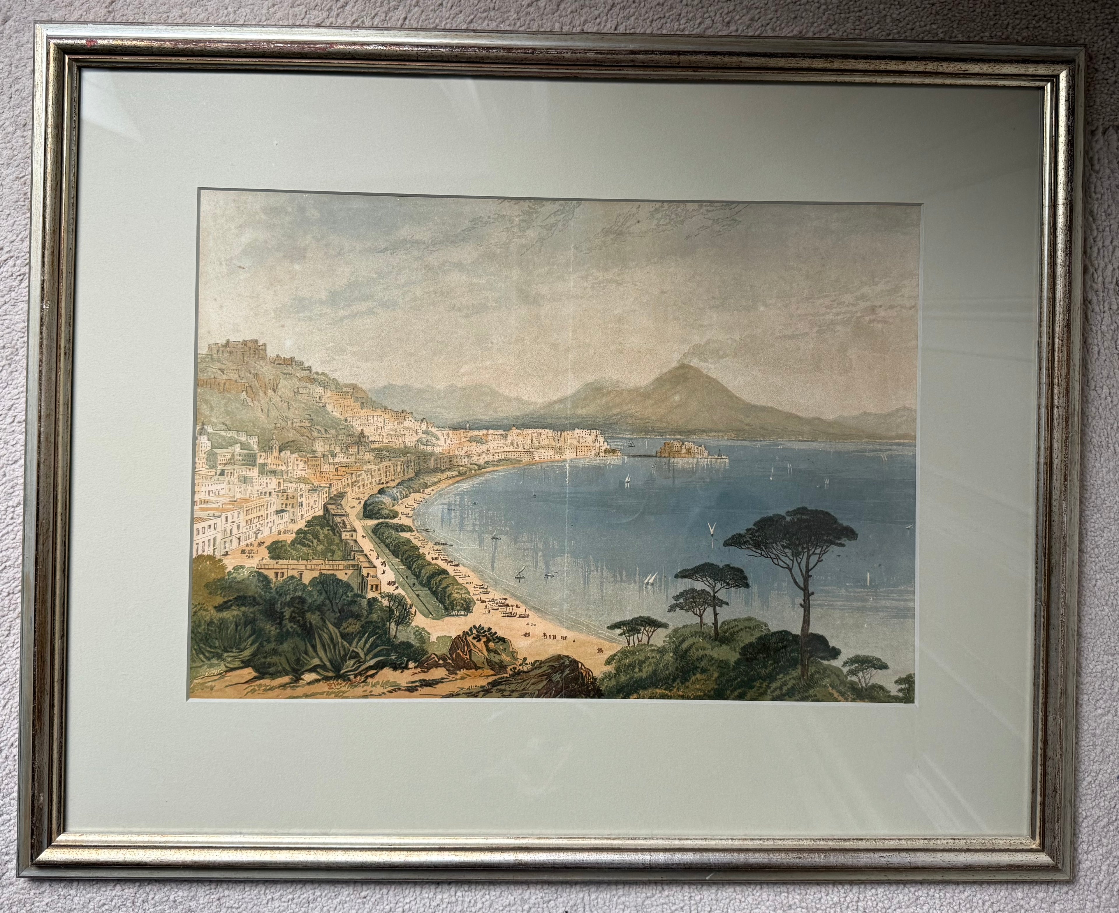 19th century chromolithograph of the Bay of Naples
