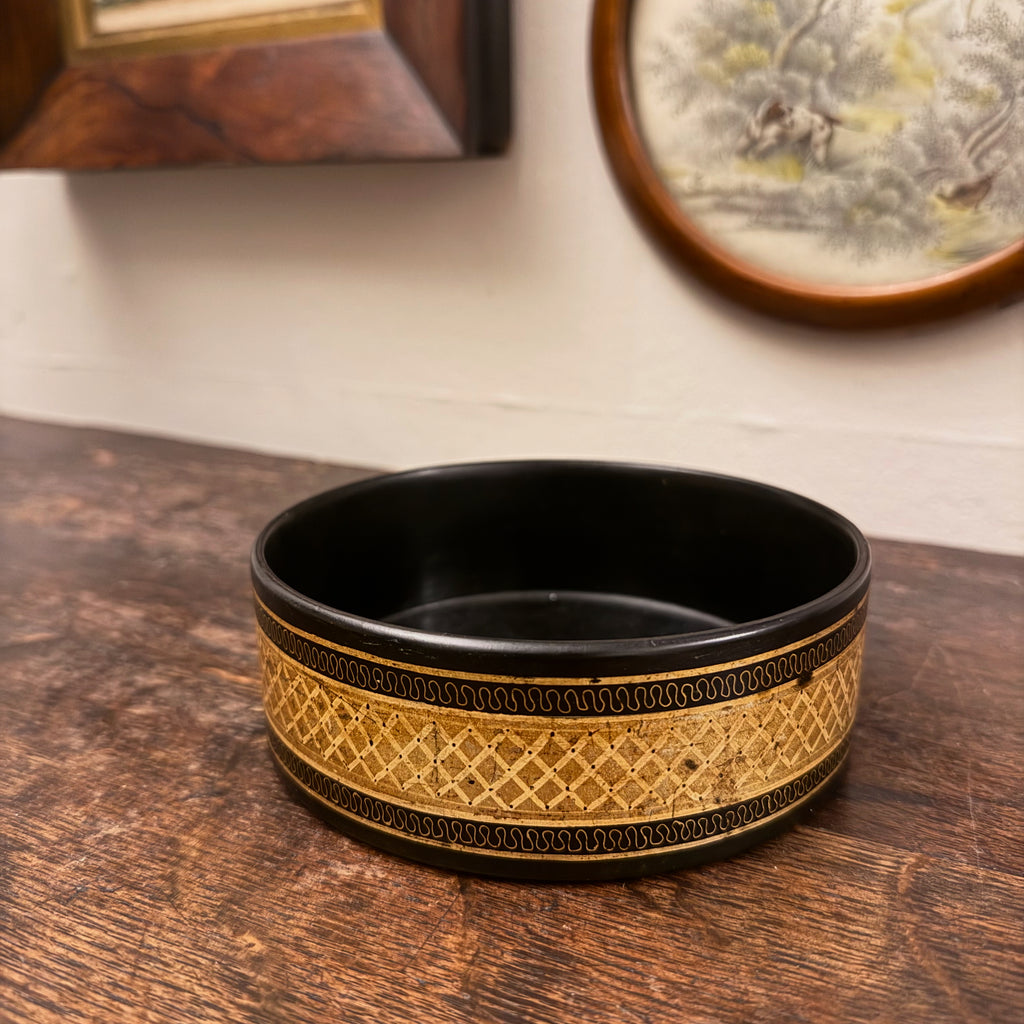 Late Georgian gold Papier Mache wine coaster