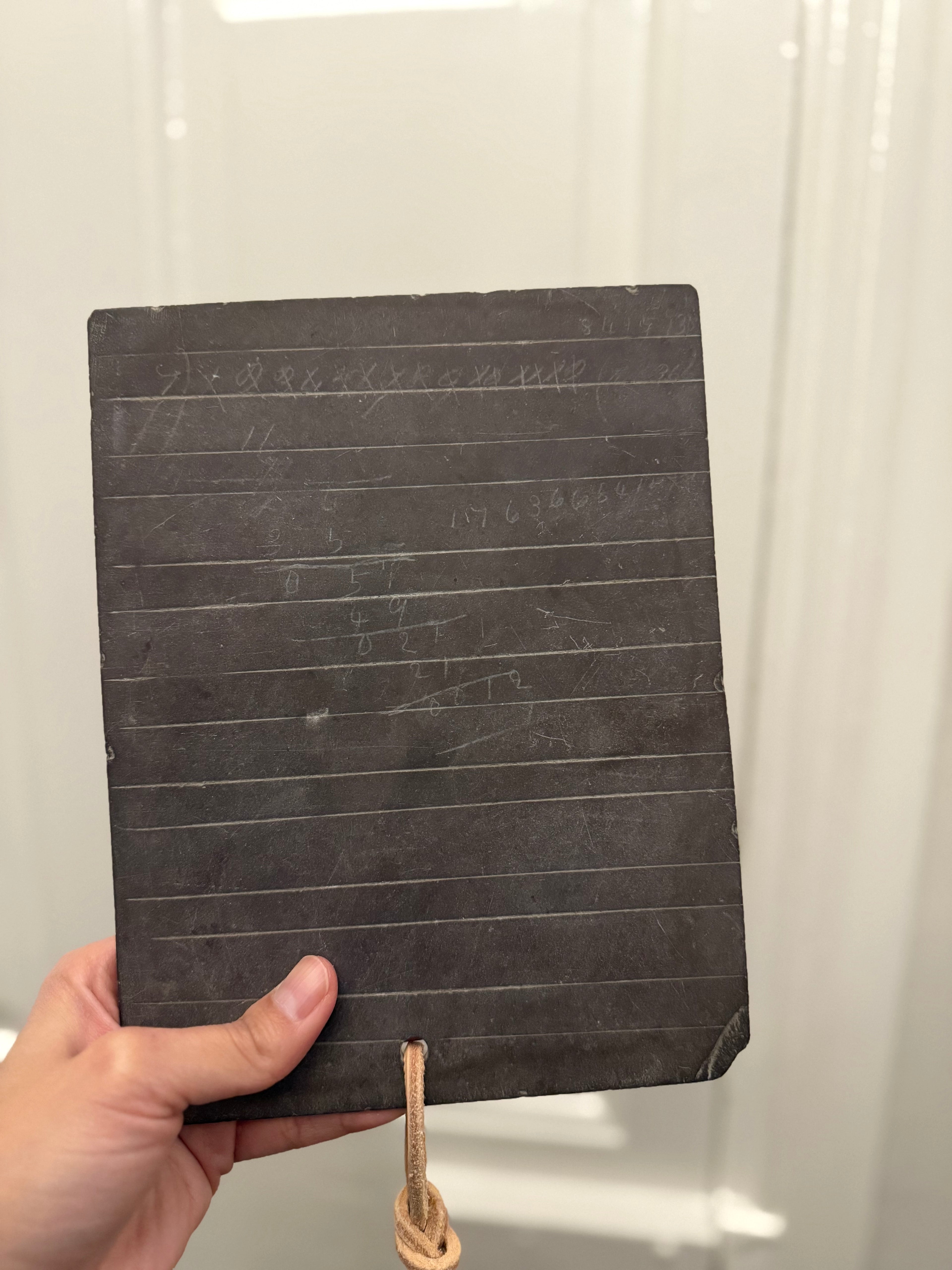 Antique Welsh slate lined school tablet