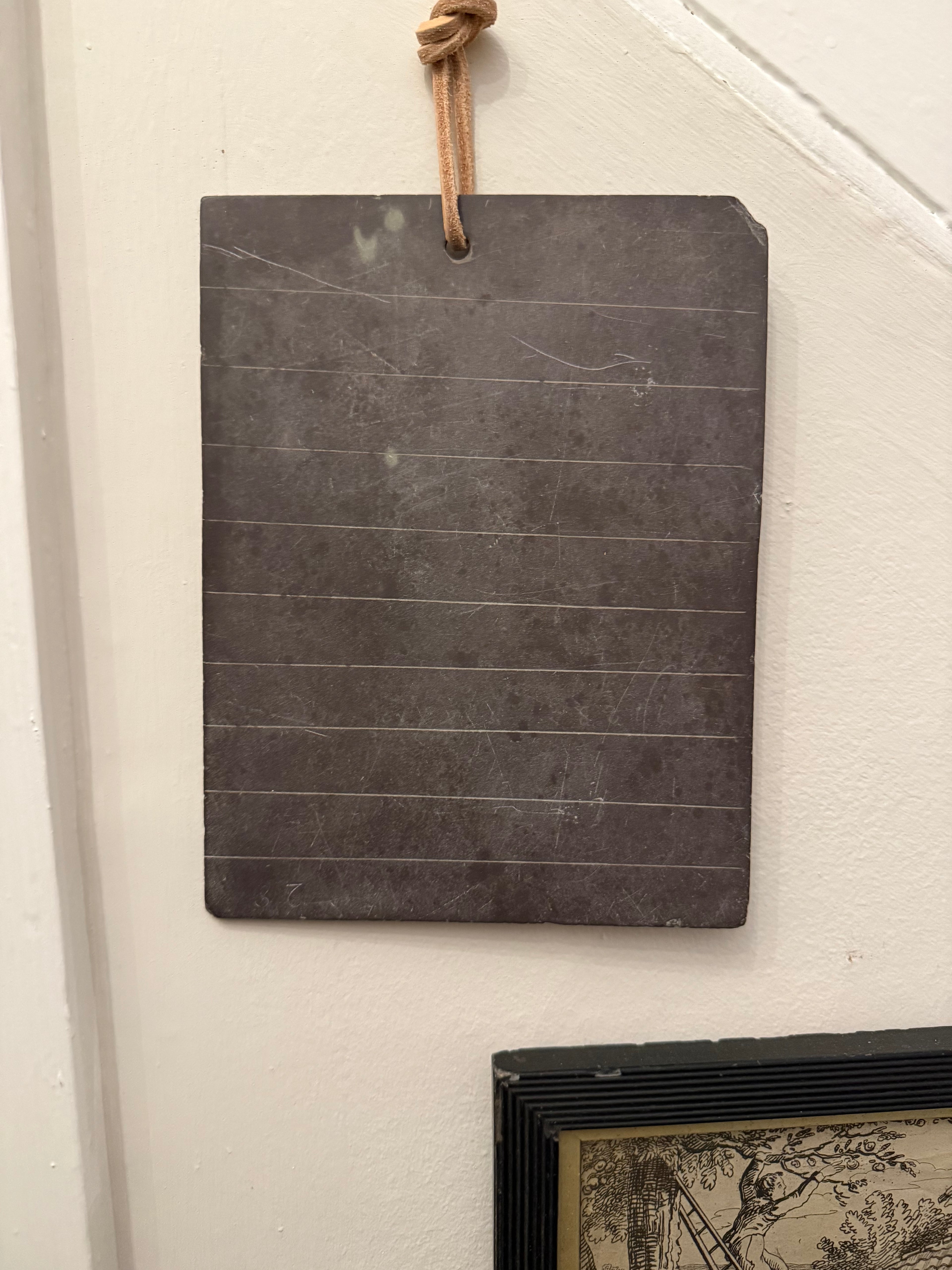 Antique Welsh slate lined school tablet