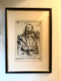 Flemish Old Master Anthony Van Dyck etching of Jan Snellinx