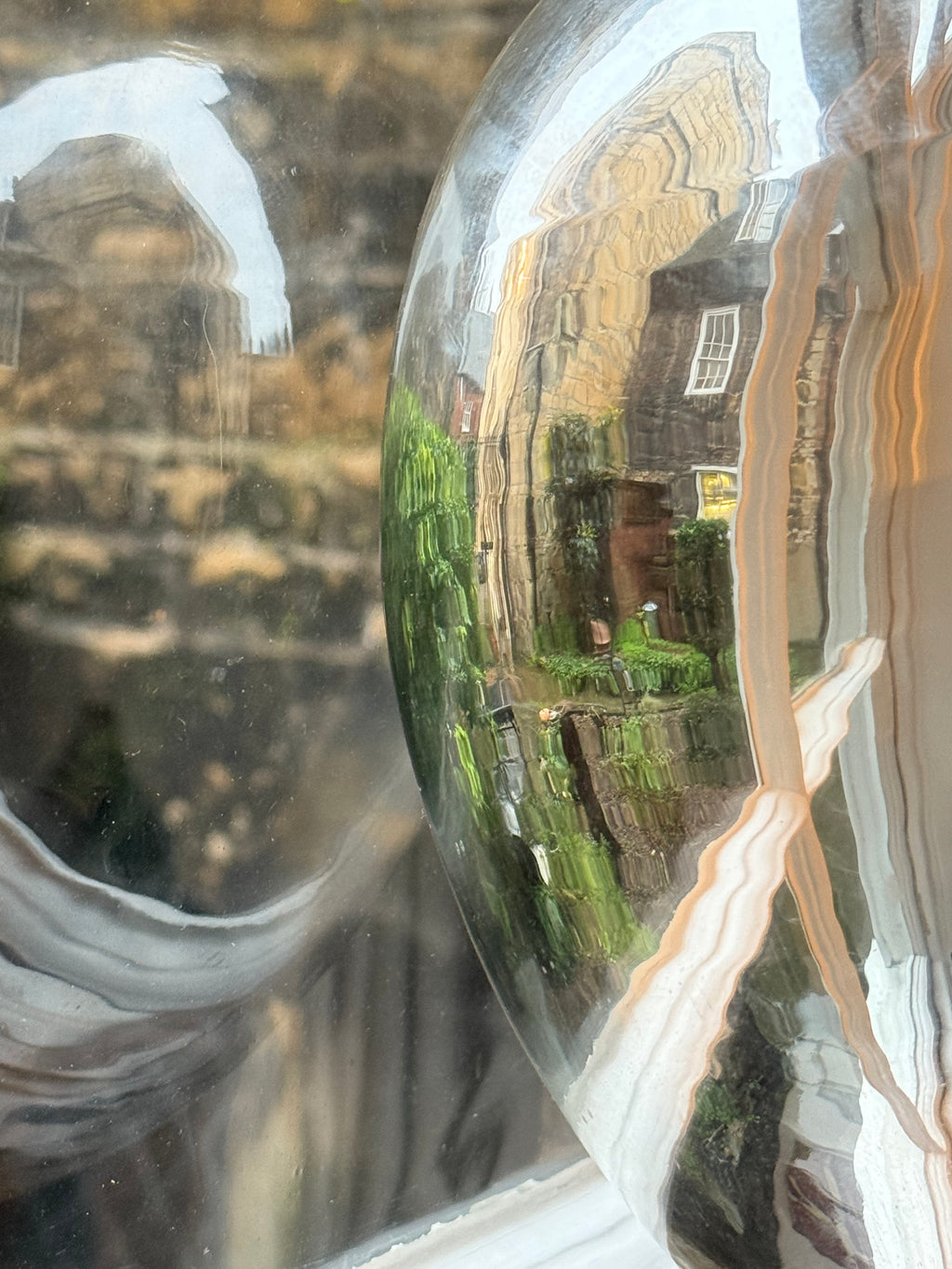 Large antique oblong mercury glass witches ball