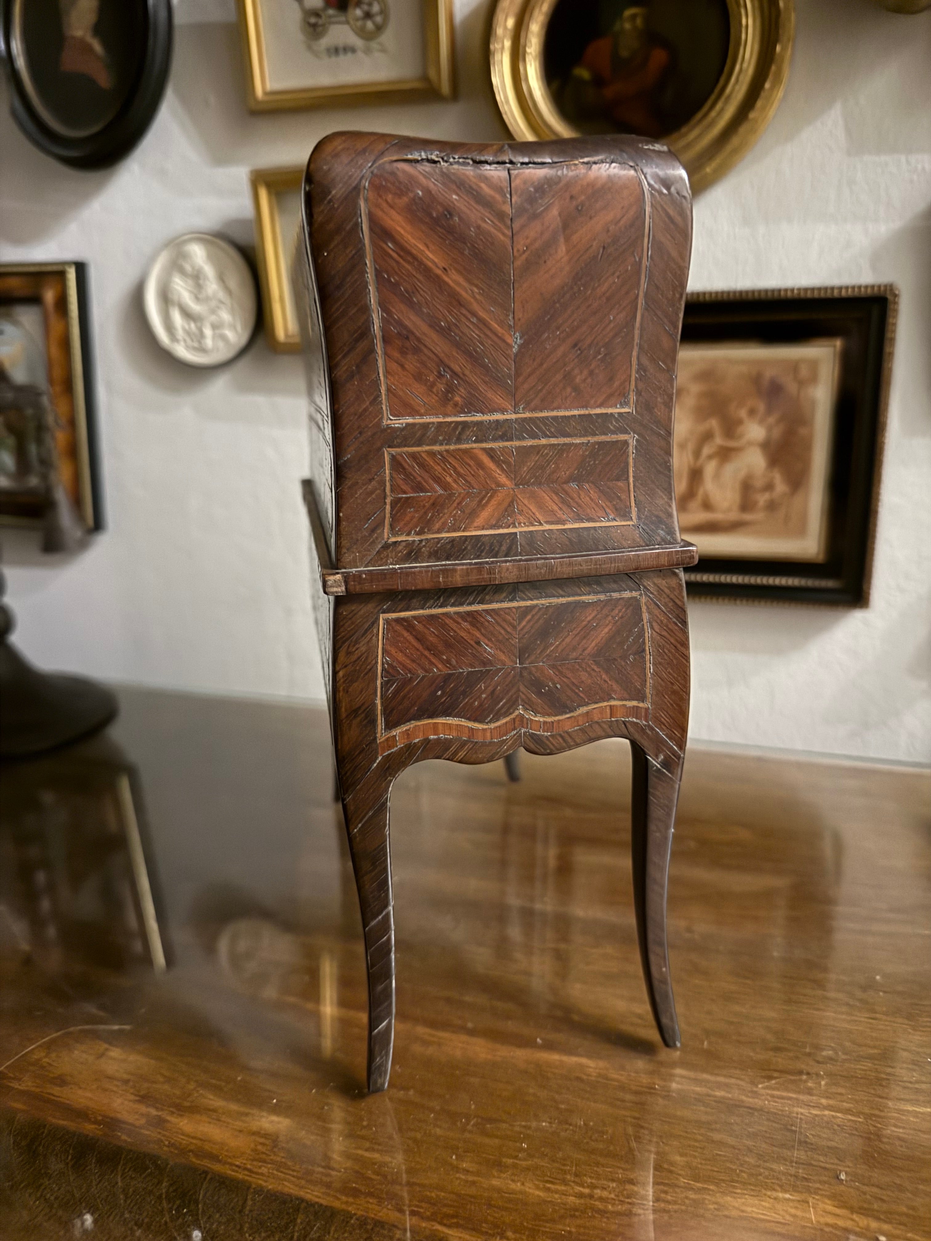 Mid 19th century antique miniature tambour fronted cabinet