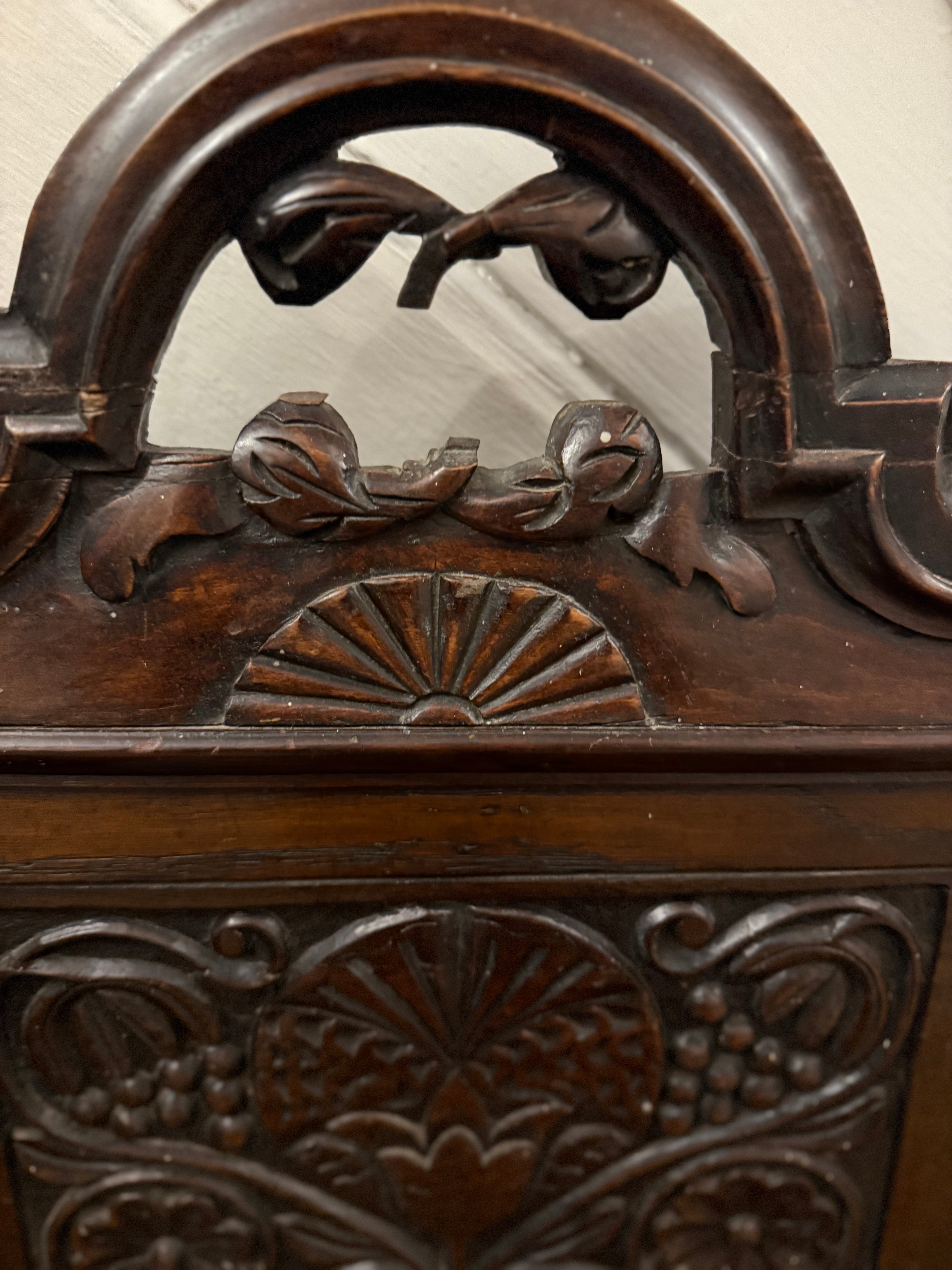 17th century chair with original witch protection marks daisy wheels