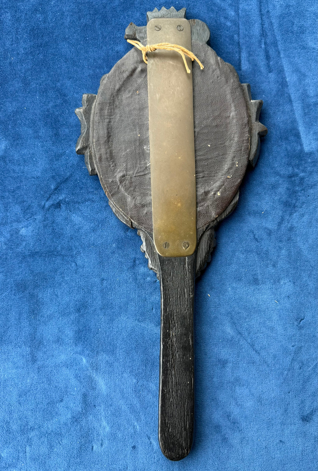 Folk art hand carved Irish bog wood mirror