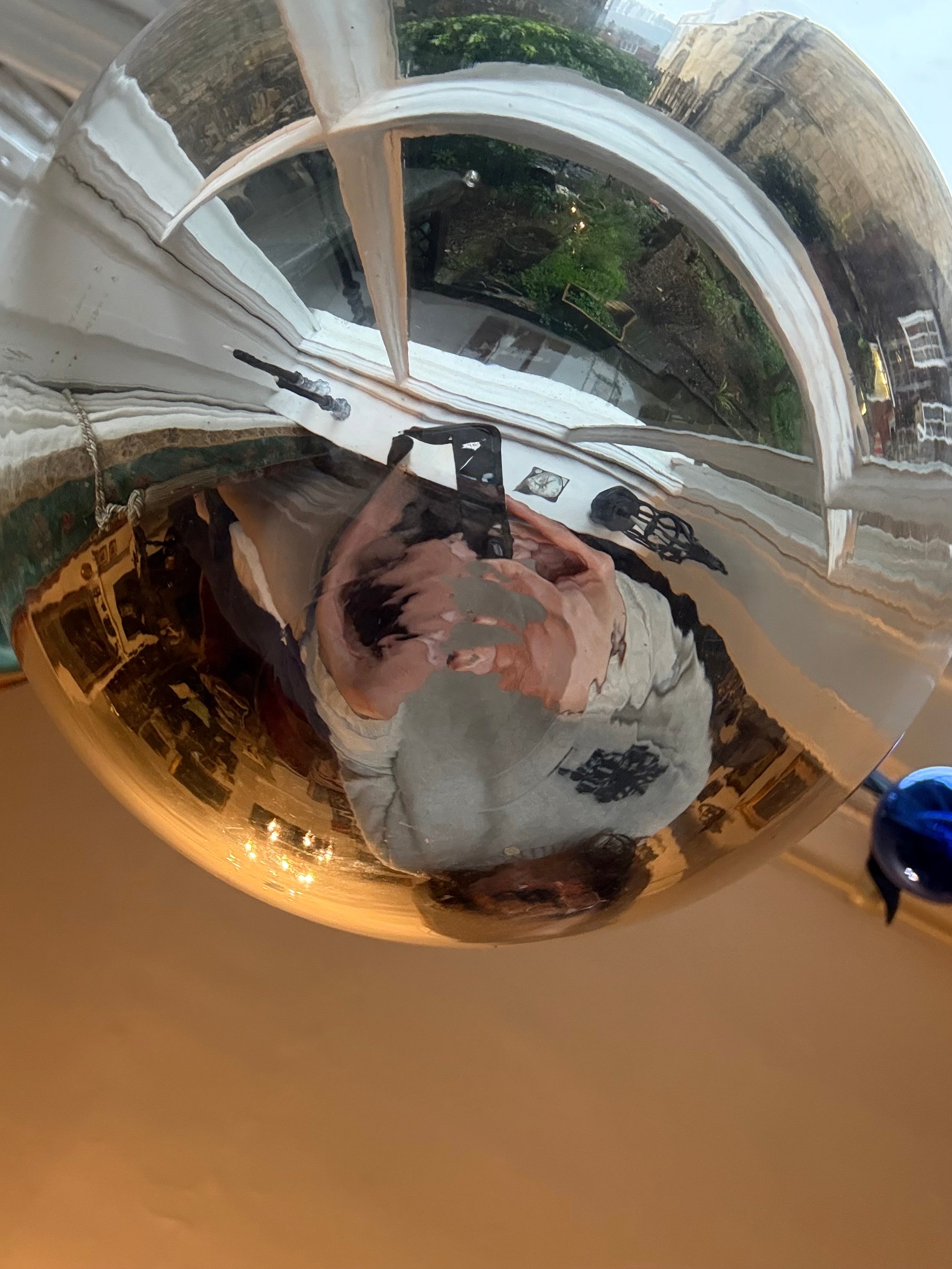 Large antique oblong mercury glass witches ball