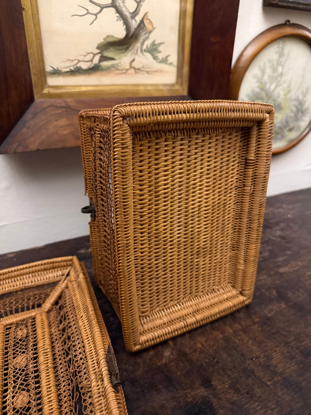 Antique fine woven bird basket