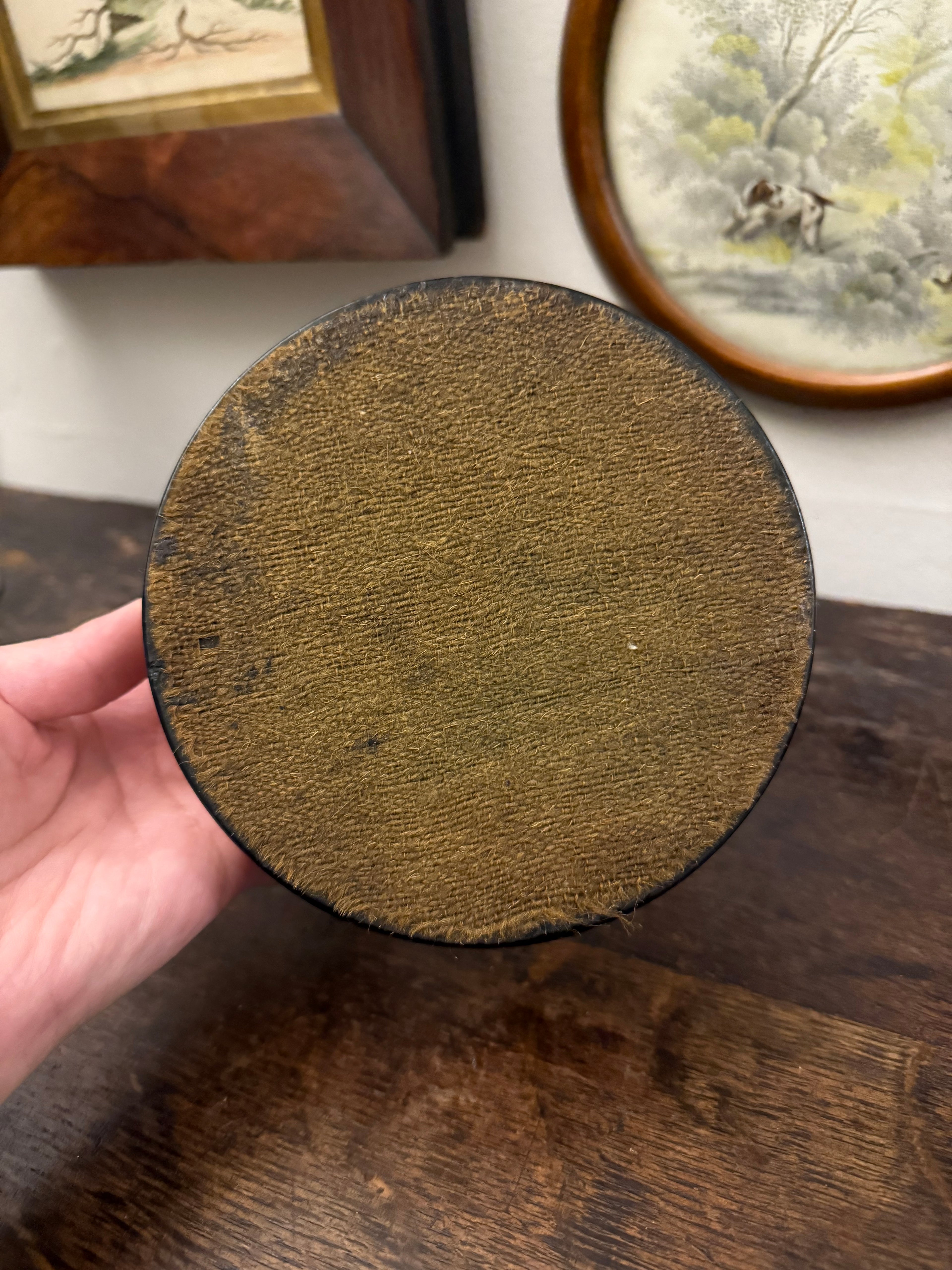 Late Georgian gold Papier Mache wine coaster