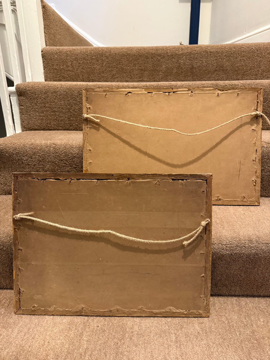 Pair of c1780 French uncut engravings of ruins in original frames