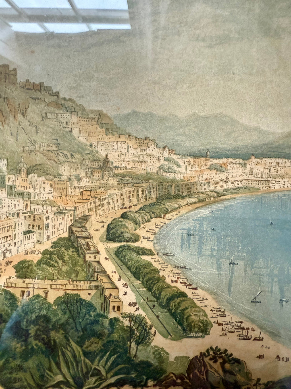 19th century chromolithograph of the Bay of Naples