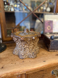 19th century ceramic faux bois tobacco canister