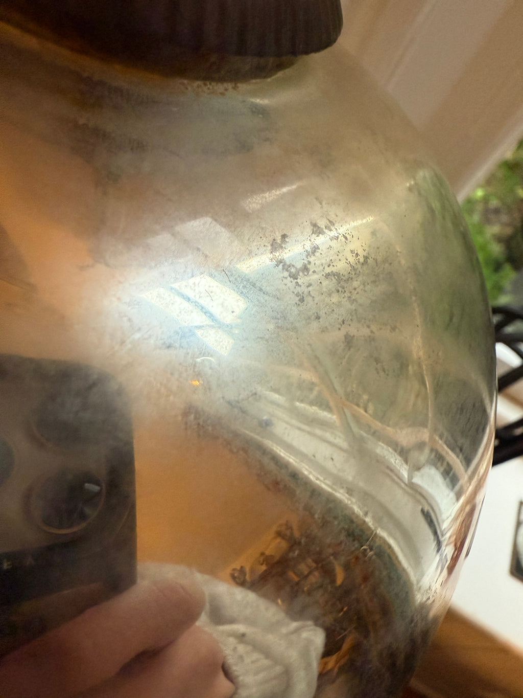 Large antique oblong mercury glass witches ball