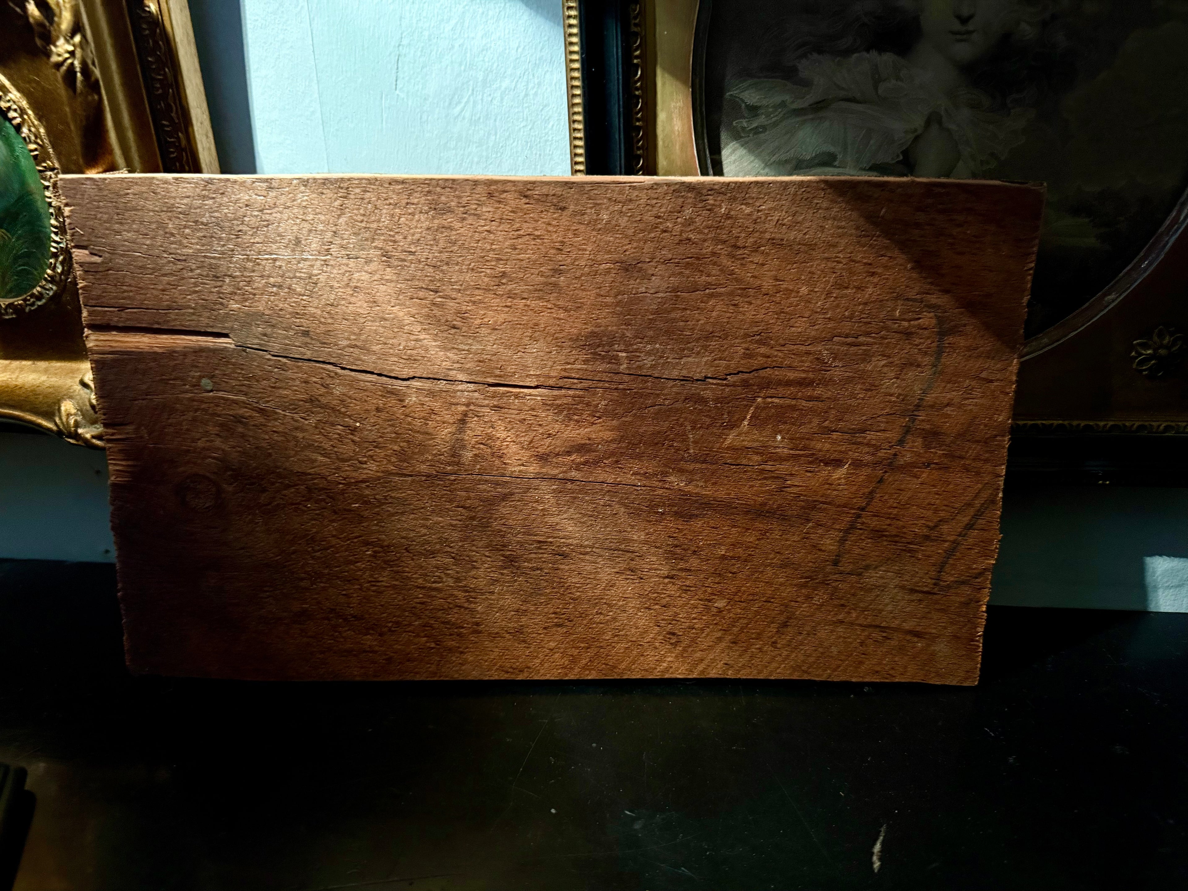 18th or 19th century painting fragment of dogs running