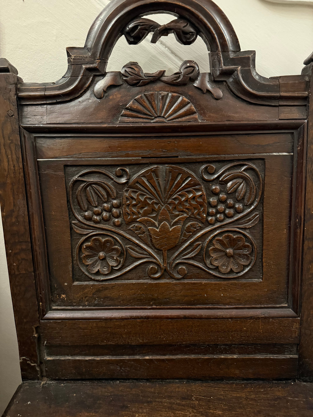 17th century chair with original witch protection marks daisy wheels