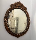 Rare and unique 18th or 19th century fretwork inlaid mirror