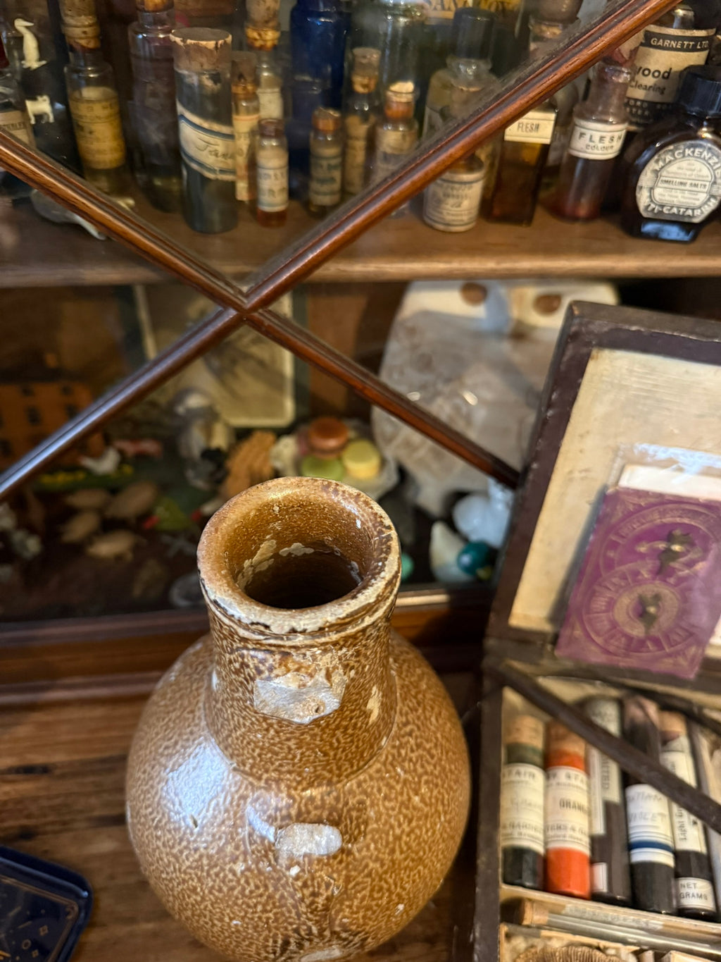 17th century salt glazed stoneware vessel