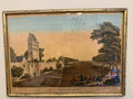 18th century French Vue Perspective of Utrecht in silver gilt frame