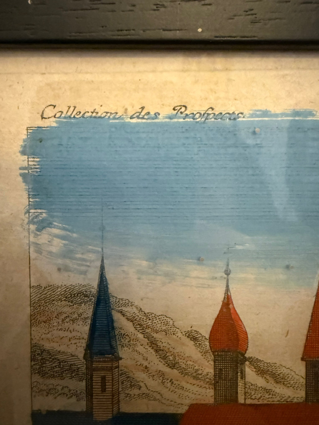 18th century Vue Perspective hand coloured engraving of Bonn, Germany