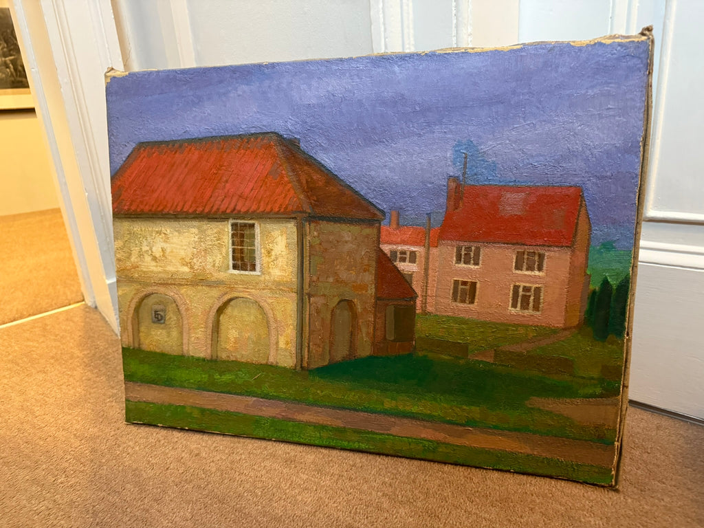 Mid century oil on canvas landscape painting