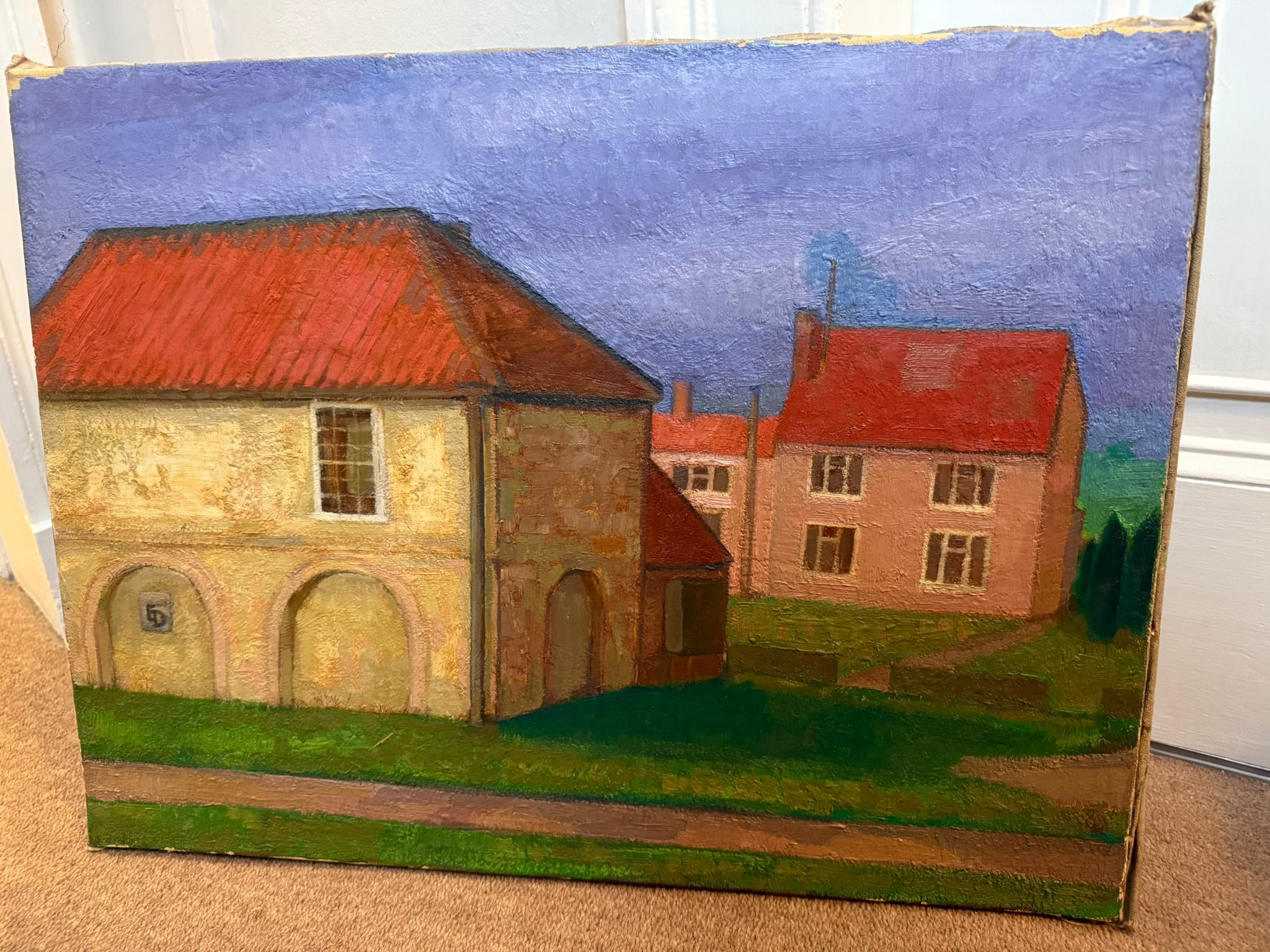 Mid century oil on canvas landscape painting